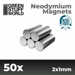 Imanes Neodimio 2x1mm – 50 unidades (N35)
