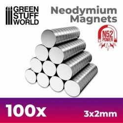 Imanes Neodimio 3x2mm – 100 unidades (N52)