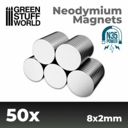 Imanes Neodimio 8x2mm – 50 unidades (N35)