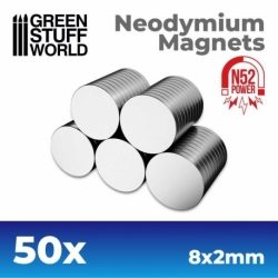 Imanes Neodimio 8x2mm – 50 unidades (N52)