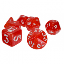 Munchkin Polyhedral Dice (7) Red/White