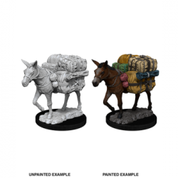 WizKids Deep Cuts Unpainted Miniatures – Pack Mule (6 Units)
